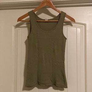 Gray-green ribbed tank top